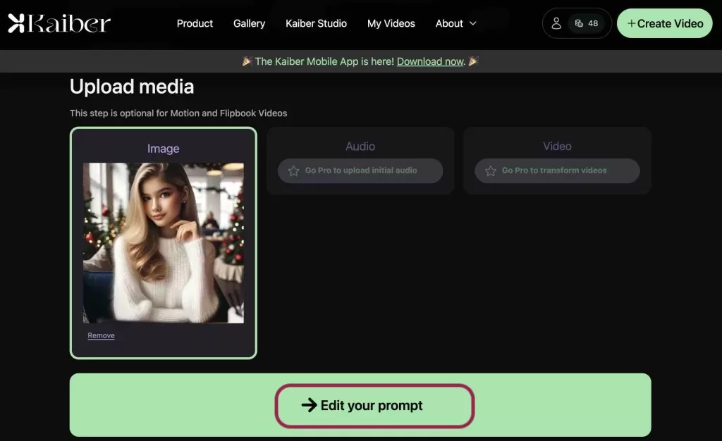 Cách tạo Video bằng hình ảnh miễn phí với Kaiber AI